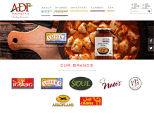 Tablet Screenshot of adf-foods.com